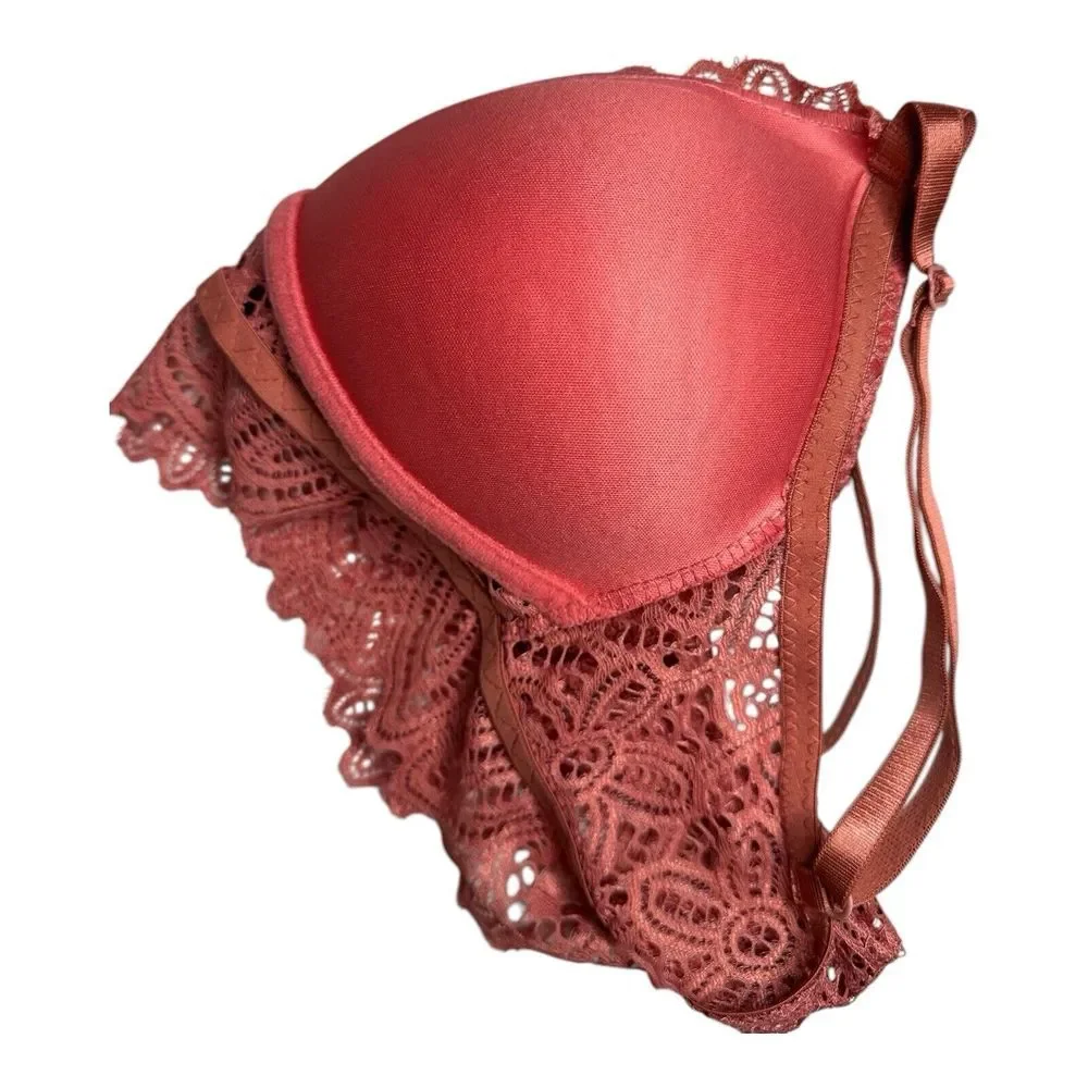 NWT Frederick's of Hollywood Finely Padded Bralette DUCE Pink‎ Women's Size M